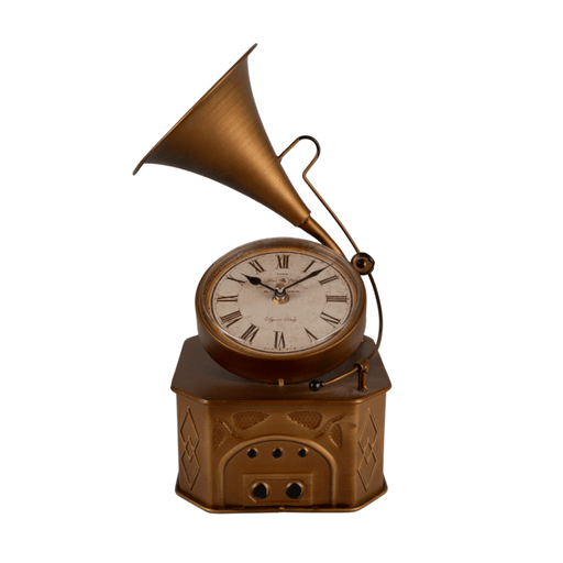 Model Clock - Retro Gramophone Clock Gold - eazy wagon