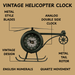 Model Clock - Retro Helicopter Clock Green - eazy wagon