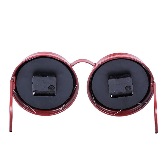 Model Clock - Vintage Dual‑Time Glasses clock - Red - eazy wagon