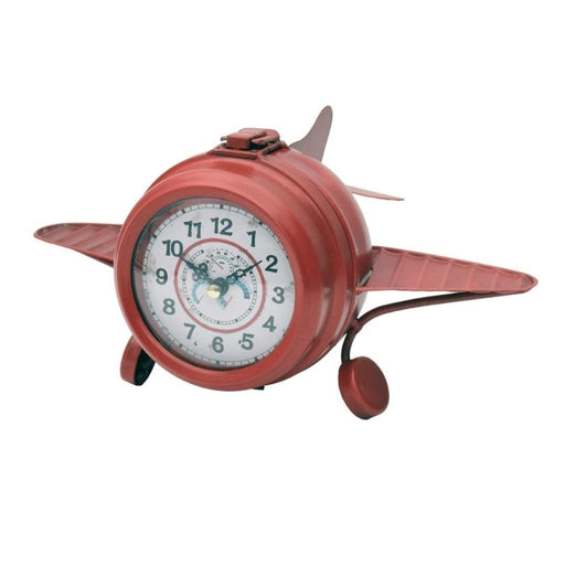 Model Clock - Vintage Fighter Plane Shaped clock - Red - eazy wagon