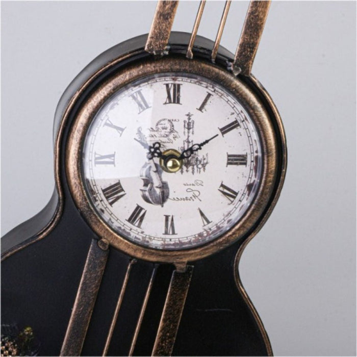 Model Clock - Vintage Guitar Shaped clock - Black - eazy wagon