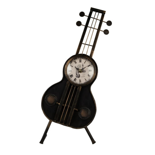Model Clock - Vintage Guitar Shaped clock - Black - eazy wagon