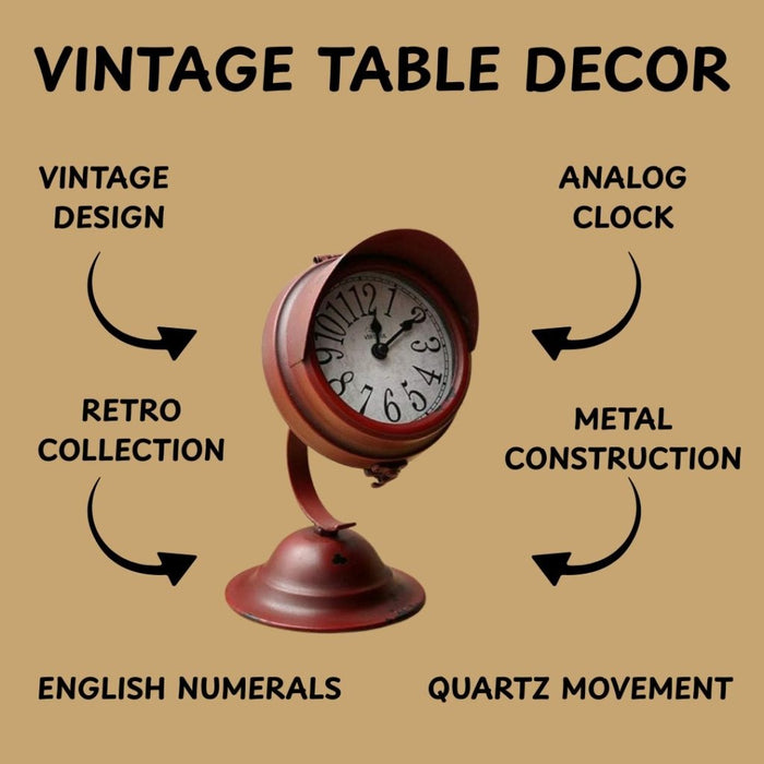 Model Clock - Vintage Spotlight clock - Red - eazy wagon