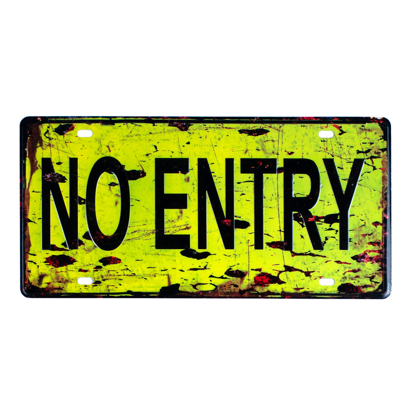 Number Plates wall sign - No Entry Rustic