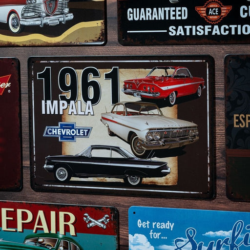 Number Plates Big Wall Sign – Chevrolet Impala 1961 - eazy wagon