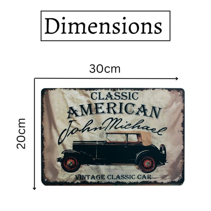 Number Plates Big Wall Sign – Classic American Vintage Car - eazy wagon