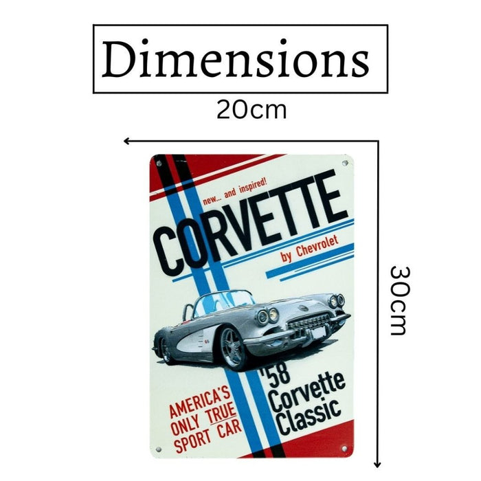 Number Plates Big Wall Sign – Corvette 58 Corvette Classic - eazy wagon