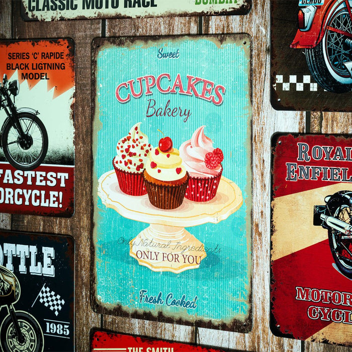 Number Plates Big wall sign - Cupcakes Bakery - eazy wagon