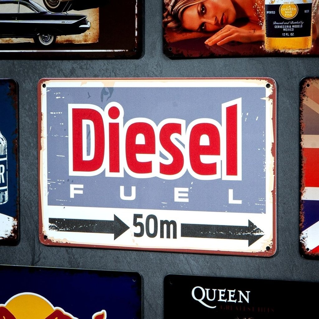 Number Plates Big Wall Sign – Diesel Fuel — eazy wagon