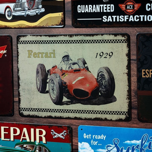 Number Plates Big Wall Sign – Ferrari Vintage Race Car 1929 - eazy wagon