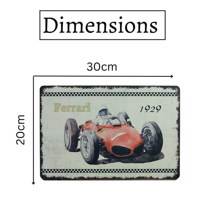 Number Plates Big Wall Sign – Ferrari Vintage Race Car 1929 - eazy wagon