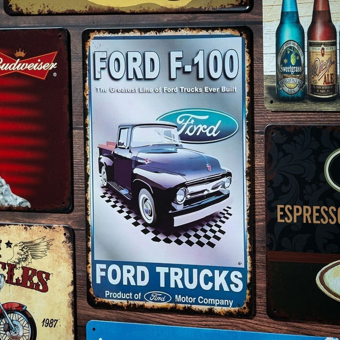 Number Plates Big Wall Sign – Ford F - 100 Classic Truck - eazy wagon