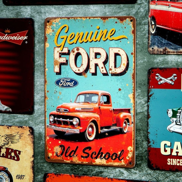 Number Plates Big Wall Sign – Genuine Ford – Old School - eazy wagon