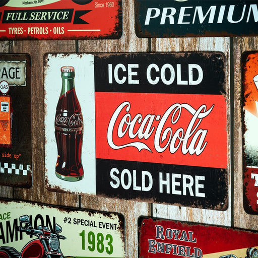 Number Plates Big wall sign - Ice Cold C cola sold Here - eazy wagon