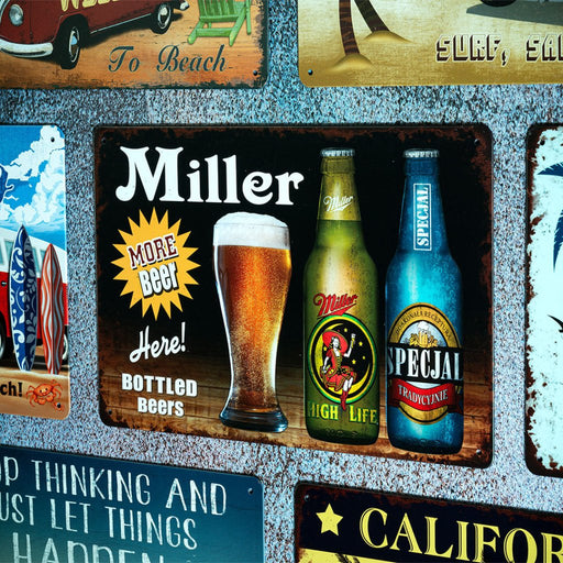 Number Plates Big wall sign - Miller Bottles - eazy wagon