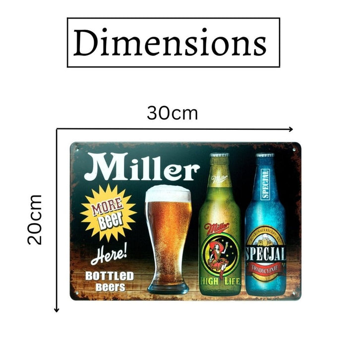 Number Plates Big wall sign - Miller Bottles - eazy wagon