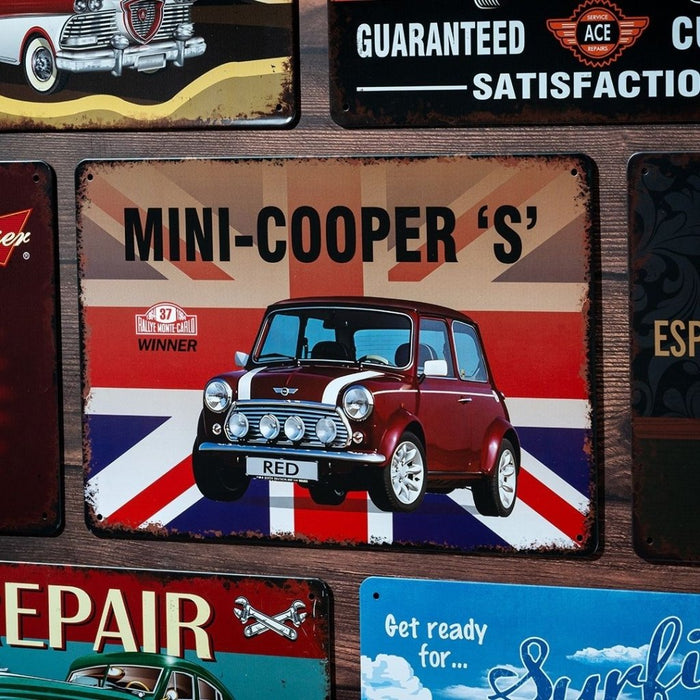Number Plates Big Wall Sign – Mini Cooper S British Classic - eazy wagon