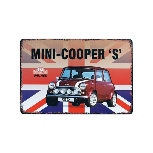 Number Plates Big Wall Sign – Mini Cooper S British Classic - eazy wagon