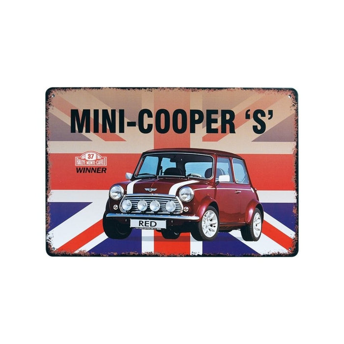 Number Plates Big Wall Sign – Mini Cooper S British Classic - eazy wagon