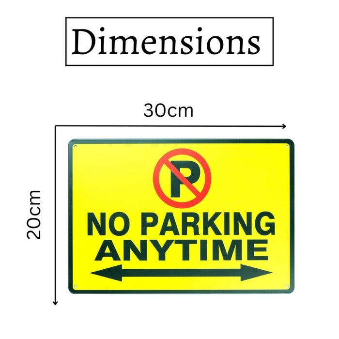 Number Plates Big wall sign - No Parking Anytime - eazy wagon