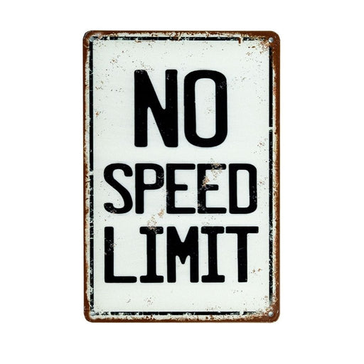 Number Plates Big Wall Sign – No Speed Limit - eazy wagon