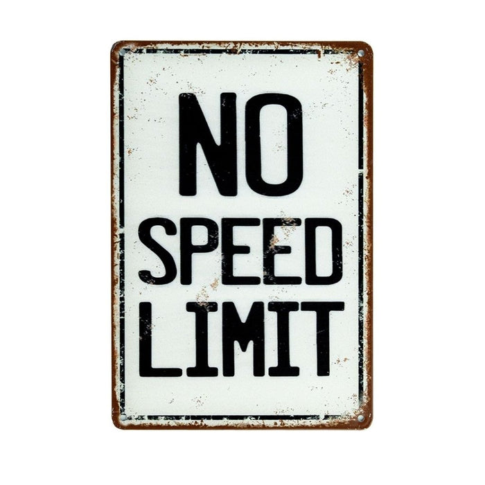 Number Plates Big Wall Sign – No Speed Limit - eazy wagon