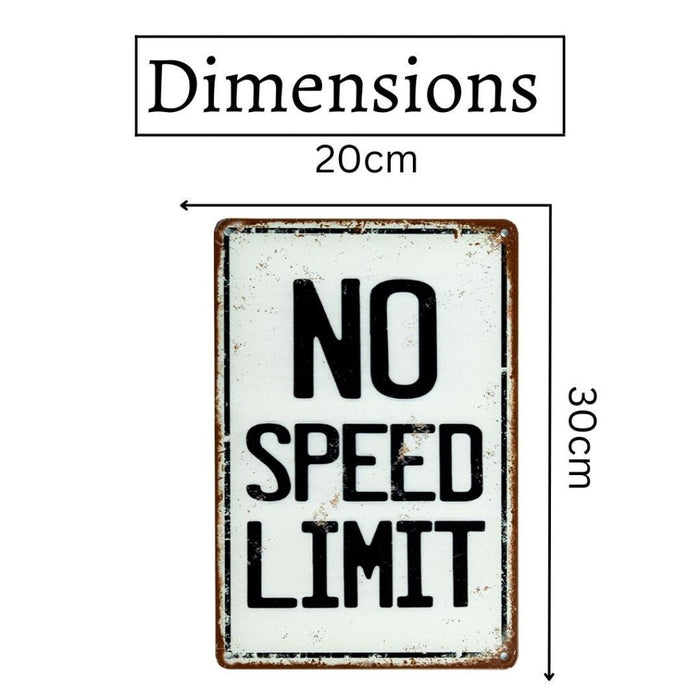 Number Plates Big Wall Sign – No Speed Limit - eazy wagon