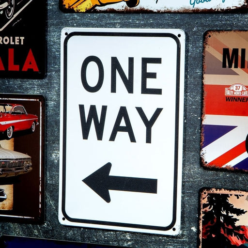 Number Plates Big Wall Sign – One Way - eazy wagon