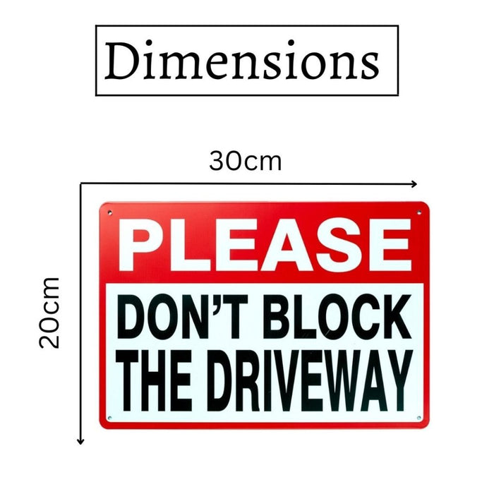 Number Plates Big wall sign - Please Don't Block The Driveway - eazy wagon