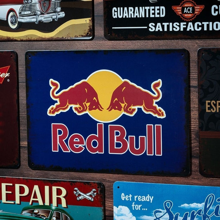 Number Plates Big Wall Sign – Red Bull Energy Drink Vintage - eazy wagon