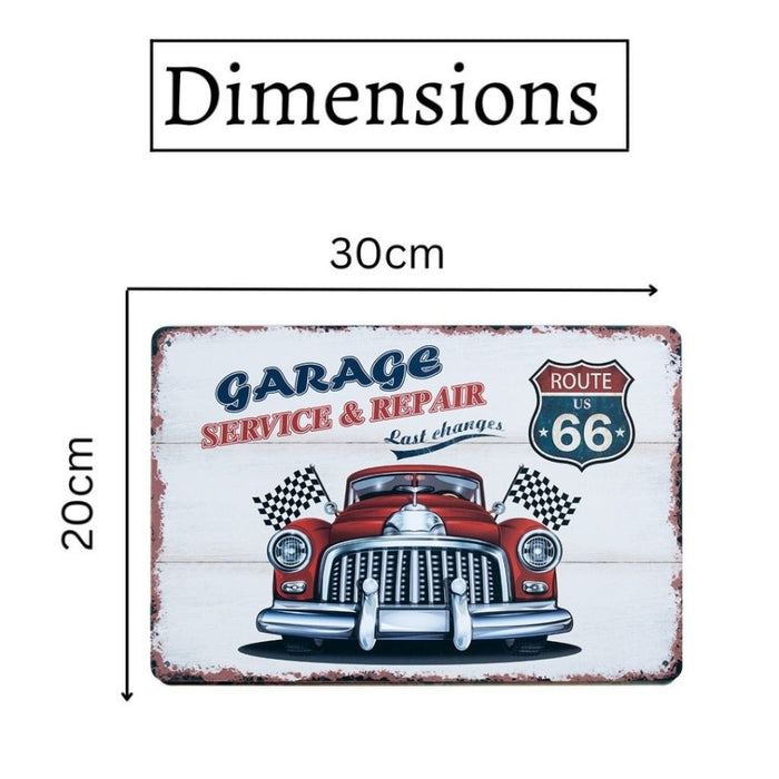 Number Plates Big Wall Sign – Route 66 Garage Service Classic Car - eazy wagon