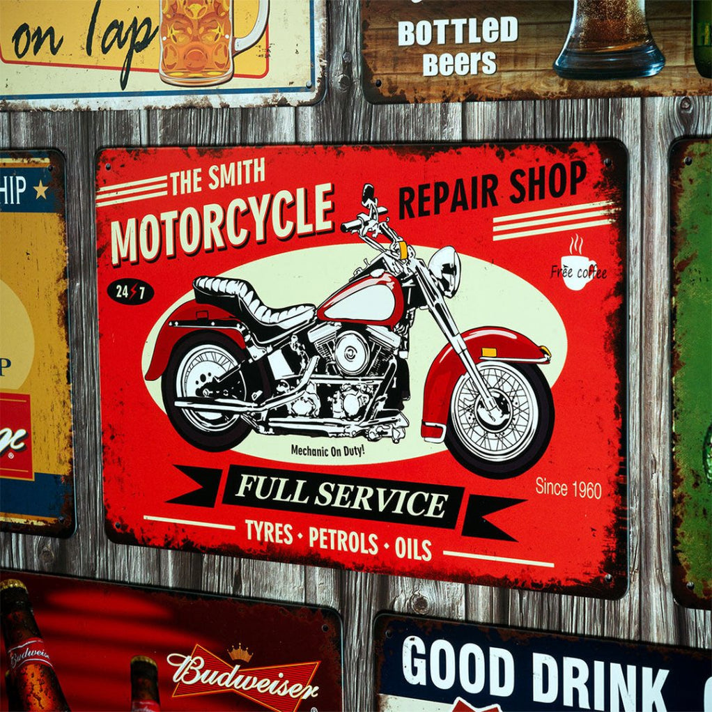 Number Plates Big wall sign - Smith Motorcycle Repair Shop — eazy wagon