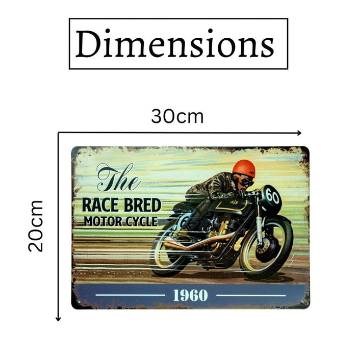 Number Plates Big wall sign - The Race Bred Motorcycle 1960 - eazy wagon