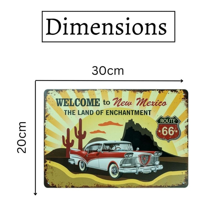 Number Plates Big wall sign - Vintage Car Welcome To New Mexico - eazy wagon