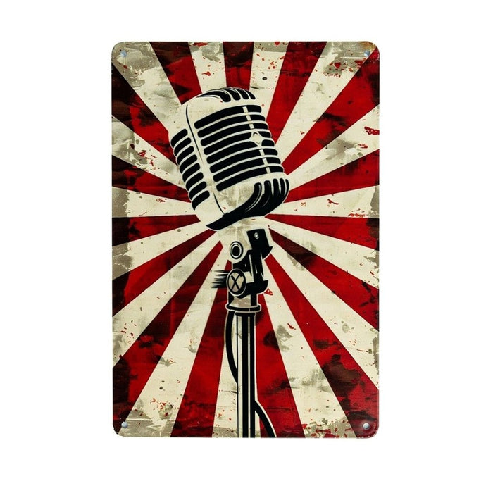Number Plates Big Wall Sign – Vintage Microphone - eazy wagon