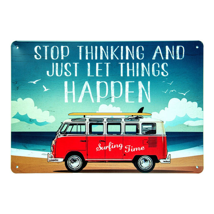 Number Plates Big wall sign - Volkswagen van Surfing Time - eazy wagon