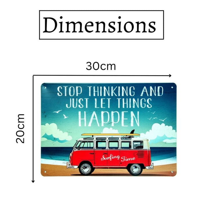 Number Plates Big wall sign - Volkswagen van Surfing Time - eazy wagon