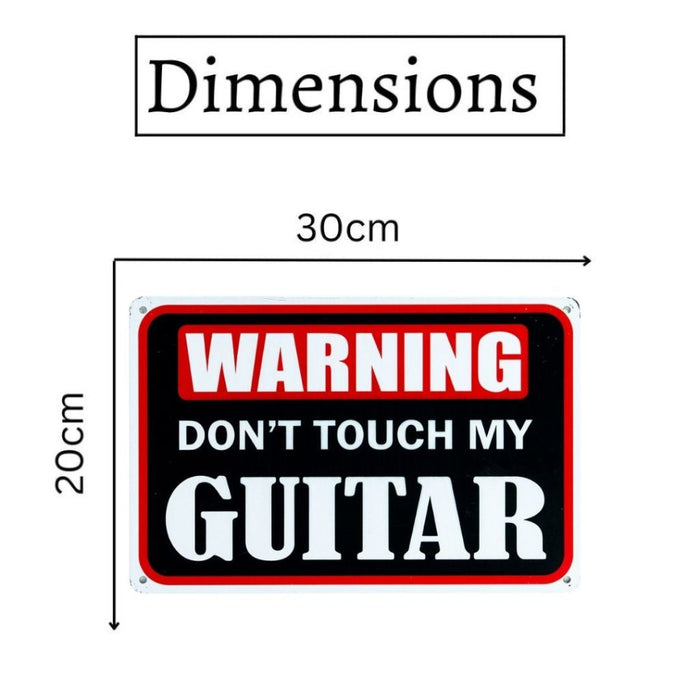 Number Plates Big Wall Sign – Warning Don’t Touch My Guitar - eazy wagon
