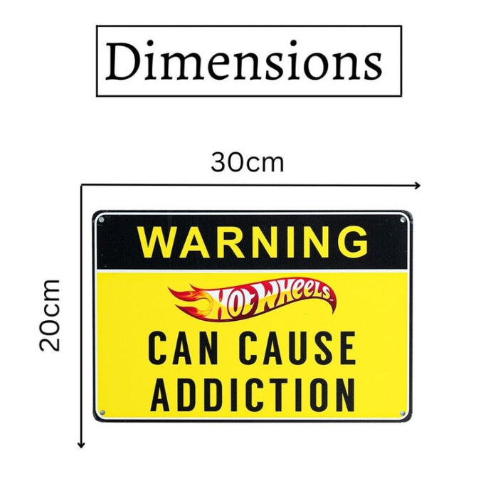 Number Plates Big Wall Sign – Warning Hot Wheels Can Cause Addiction - eazy wagon