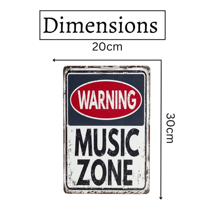 Number Plates Big Wall Sign – Warning Music Zone - eazy wagon
