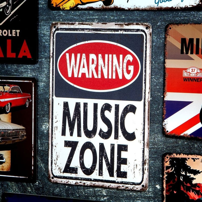 Number Plates Big Wall Sign – Warning Music Zone - eazy wagon