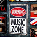 Number Plates Big Wall Sign – Warning Music Zone - eazy wagon