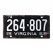 Number Plates wall sign - 264807 Virginia - eazy wagon