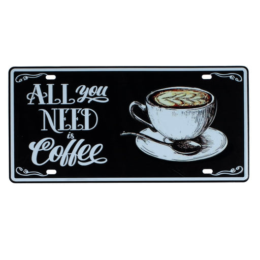 Number Plates wall sign - All You Need Is Coffee - eazy wagon