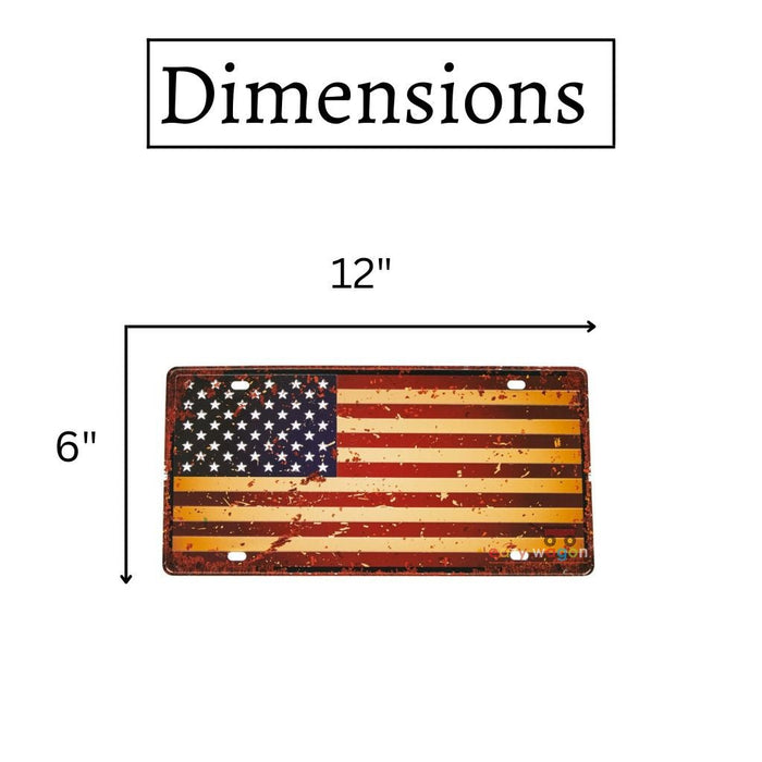 Number Plates wall sign - American Flag - eazy wagon