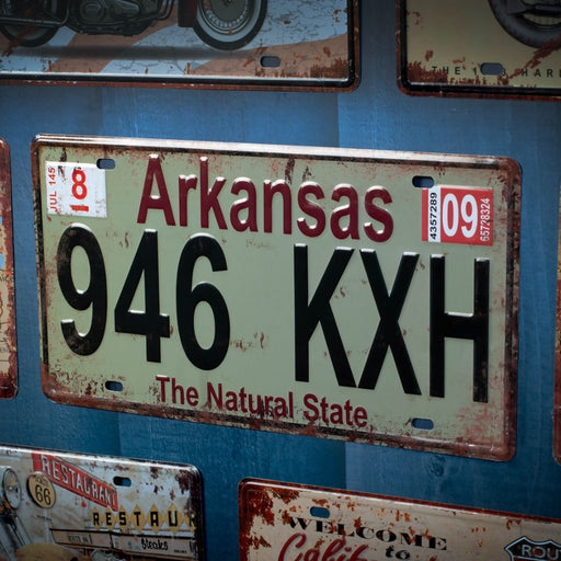 Number Plates wall sign - Arkansas 946 - KXH - eazy wagon