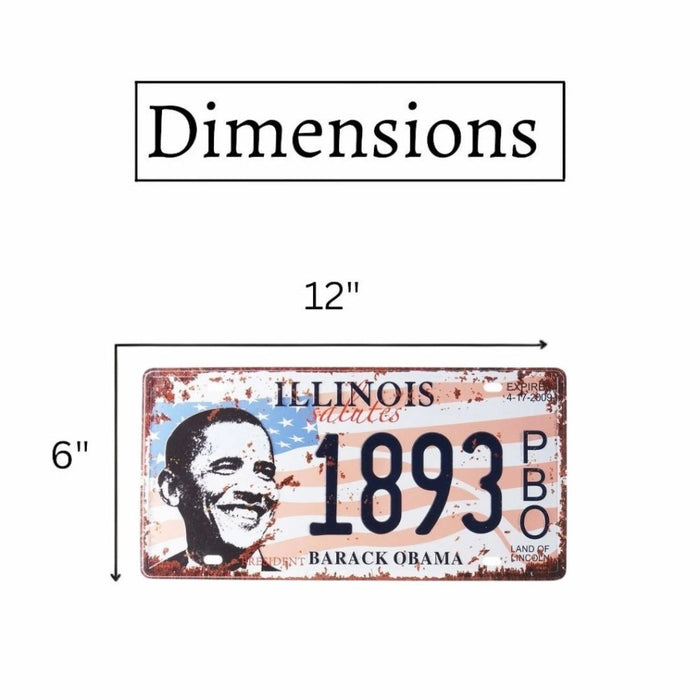 Number Plates wall sign - Barack Obama 1893 - eazy wagon