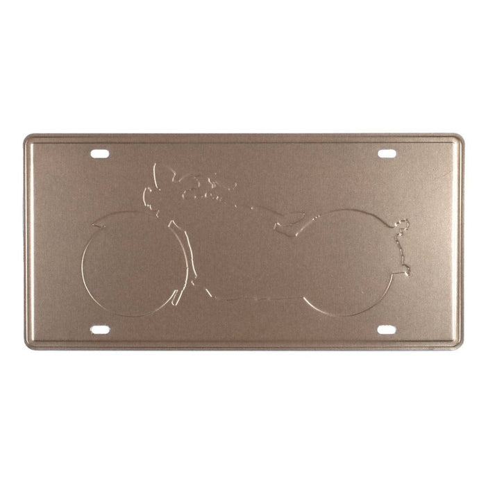 Number Plates wall sign - Black and mandarin Red Motorbike - eazy wagon