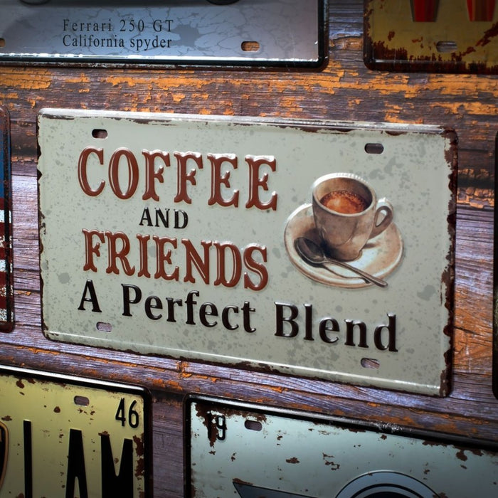 Number Plates wall sign - Coffee & Friends - eazy wagon
