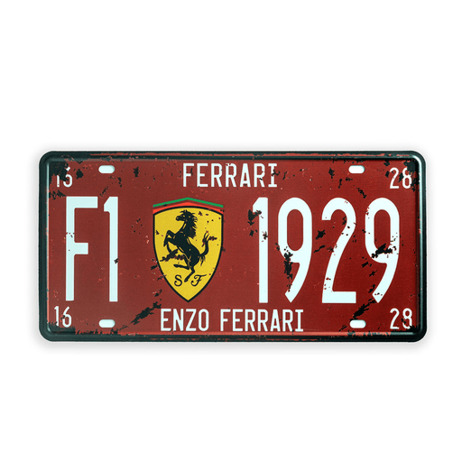 Number Plates wall sign - Ferrari F1 1929 - eazy wagon